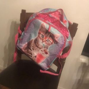 New glittery cat backpack with 3D bow